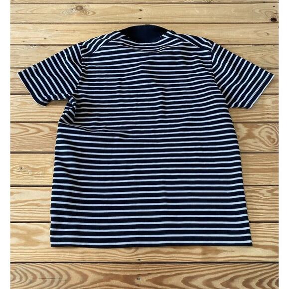 Nike Dri Fit Stripe Polo Shirt Size Medium Men’s Black Short Sleeve - Picture 2 of 6